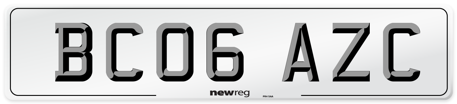 BC06 AZC Number Plate from New Reg